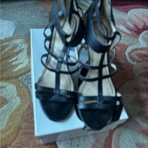 Nine West Black Strappy Heels